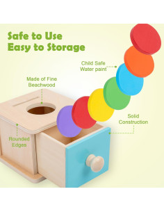 Caja de Monedas Montessori Adena 2 en 1 para Bebés 6-24 Meses 2