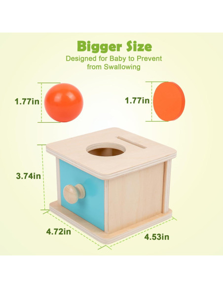 Caja de Monedas Montessori Adena 2 en 1 para Bebés 6-24 Meses