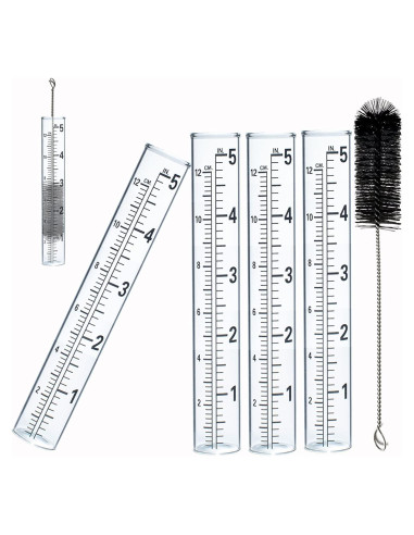 4 Tubos de Reemplazo para Medidor de Lluvia YZDTECH 12.7 cm