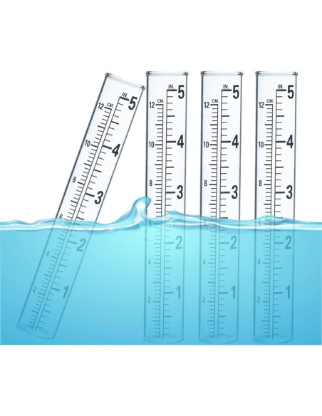 4 Tubos de Reemplazo para Medidor de Lluvia YZDTECH 12.7 cm