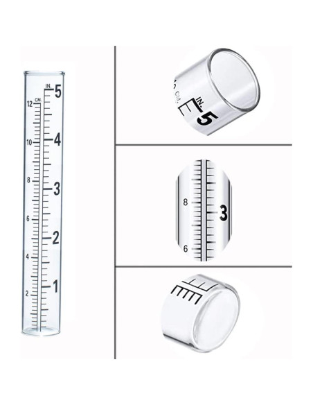 4 Tubos de Reemplazo para Medidor de Lluvia YZDTECH 12.7 cm