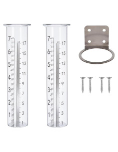 Tubo Medidor de Lluvia Sedmoon 17.78 cm con Soporte Acero Inoxidable