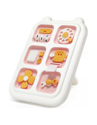 Tablero Ocupado Montessori Topsolid Rosa 6 en 1 para Niños 1-3 Años