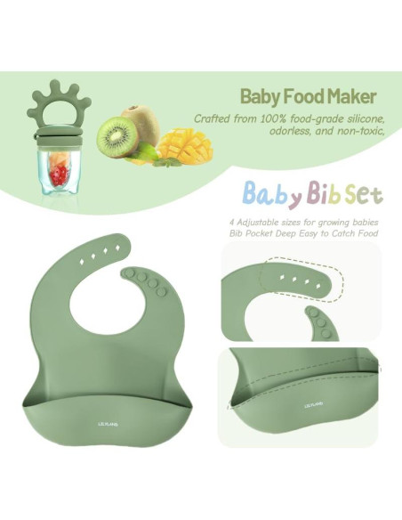 Extractor de Frutas y Alimentos de Silicona + Kit Bebé