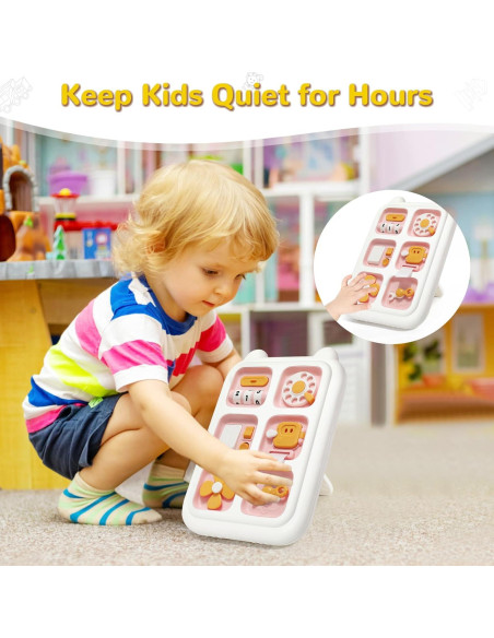 Tablero Ocupado Montessori Topsolid Rosa 6 en 1 para Niños 1-3 Años Tablero Ocupado Montessori Topsolid Rosa 6 en 1 para Niños 1-3 Años