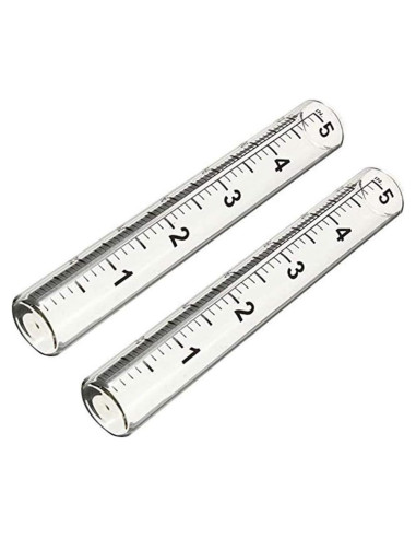 2 Tubos de Reemplazo para Medidor de Lluvia de Vidrio 14 cm
