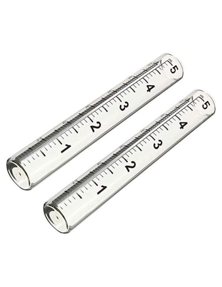 2 Tubos de Reemplazo para Medidor de Lluvia de Vidrio 14 cm