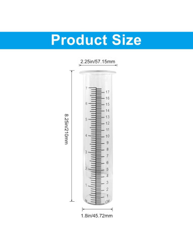 Tubo de Reemplazo para Pluviómetro de Plástico Zorveiio 2 Pcs