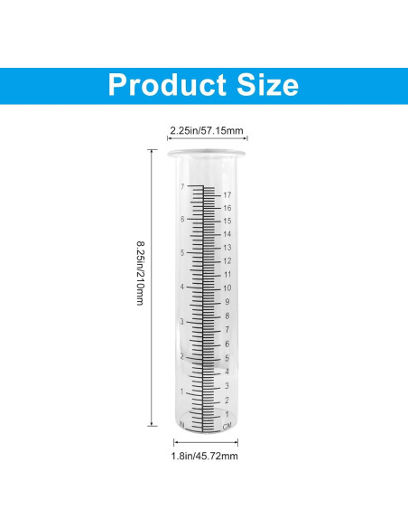 Tubo de Reemplazo para Pluviómetro de Plástico Zorveiio 2 Pcs