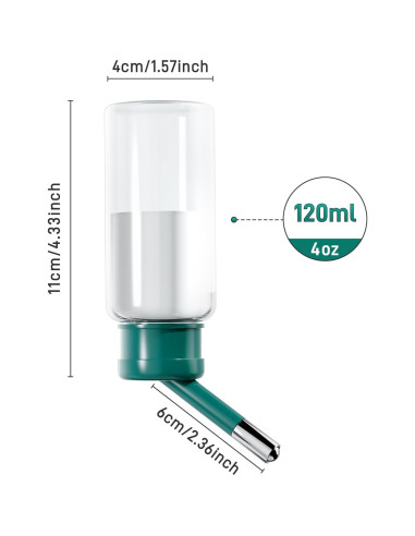 Botella de Agua BUCATSTATE 120ml para Hámsters y Pequeños Animales