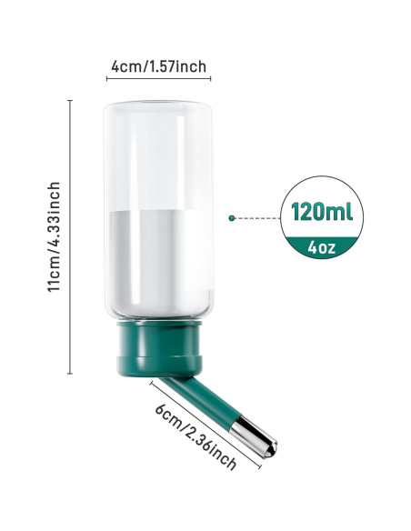 Botella de Agua BUCATSTATE 120ml para Hámsters y Pequeños Animales