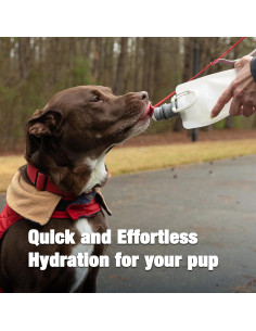 Botella de Agua Plegable para Perros Vapur 0.68L Blanca 2