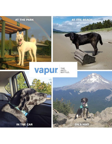 Botella de Agua Plegable para Perros Vapur 0.68L Blanca