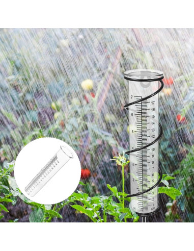 Pluviómetro Exterior Veemoon 21cm Precisión Profesional