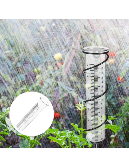 Pluviómetro Exterior Veemoon 21cm Precisión Profesional