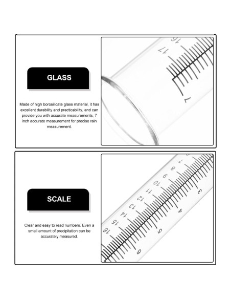 Pluviómetro Exterior Veemoon 21cm Precisión Profesional