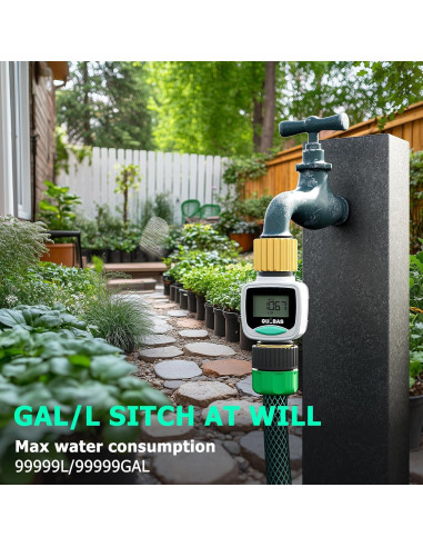 Medidor de Flujo de Agua QUOBAS WM1 - 3 Paquete, LCD, Latón