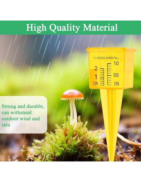 10 Pluviómetros Amarillos de Jardín Ubamdom 13.5x4 cm