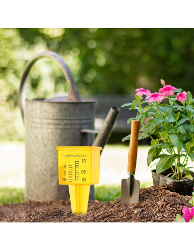 10 Pluviómetros Amarillos de Jardín Ubamdom 13.5x4 cm