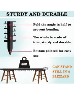 Medidor de Nieve JMBay 91.44 cm con Termómetro para Jardín 2