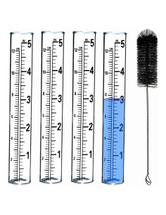 Tubo de Reemplazo para Pluviómetro YZDTECH 5" - 4 Pcs con Cepillo