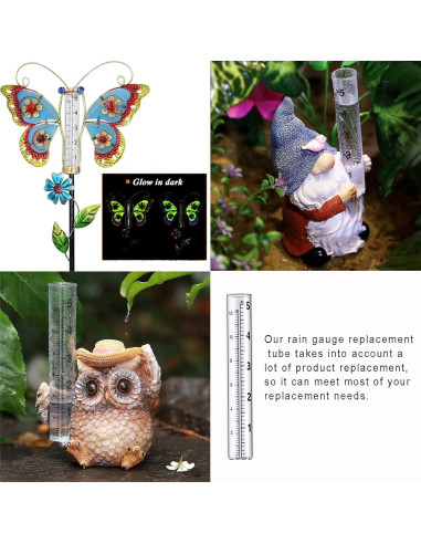 Tubo de Reemplazo para Pluviómetro YZDTECH 5" - 4 Pcs con Cepillo