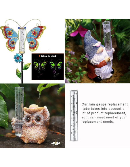 Tubo de Reemplazo para Pluviómetro YZDTECH 5" - 4 Pcs con Cepillo