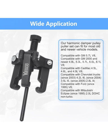Extractor de Polea Amortiguador Yuesstloo 3 Garras 2.28 kg