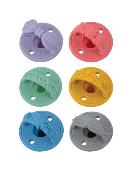 Chupete de Silicona Nuby 2 Paquete 0+ Meses Colores Variados