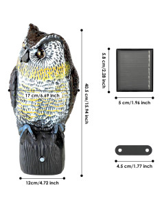 Repelente de Aves Búho Solar Eowllo 40 cm Realista 2