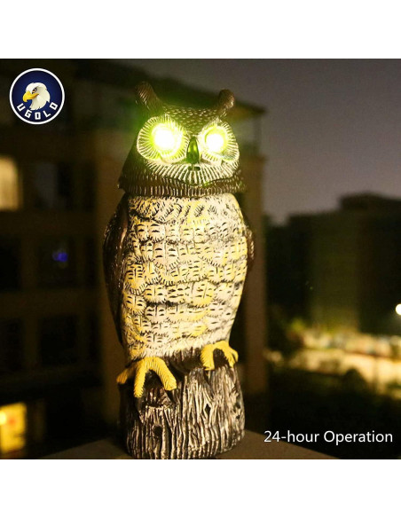 Búho Solar Decorativo Ugold con Detección de Movimiento 42.9 cm