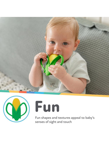 Mordedor Veggie Nuby Maíz para Bebés 3+ Meses - Silicona Suave