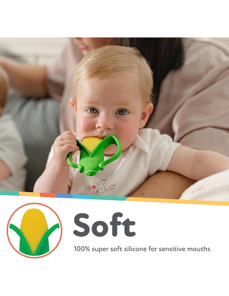 Mordedor Veggie Nuby Maíz para Bebés 3+ Meses - Silicona Suave Mordedor Veggie Nuby Maíz para Bebés 3+ Meses - Silicona Suave
