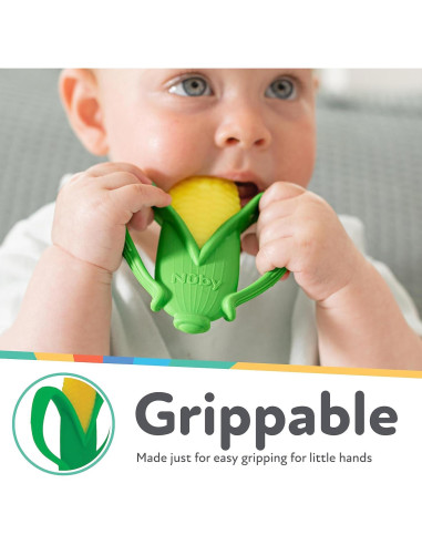 Mordedor Veggie Nuby Maíz para Bebés 3+ Meses - Silicona Suave
