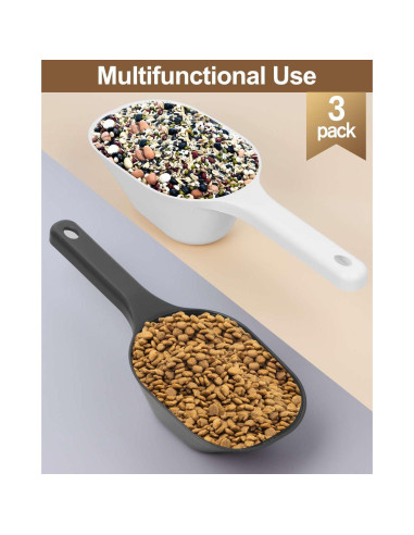 3 Cucharones Medidores para Mascotas Aosnare - 1 Taza