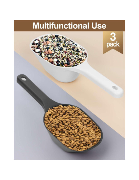 3 Cucharones Medidores para Mascotas Aosnare - 1 Taza