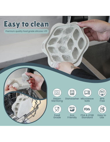 Conjunto Alimentador de Frutas Bebés - Babero Silicona Verde