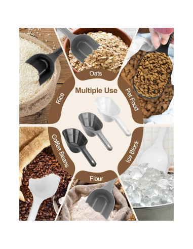 3 Cucharones Medidores para Mascotas Aosnare - 1 Taza