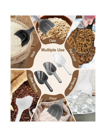 3 Cucharones Medidores para Mascotas Aosnare - 1 Taza