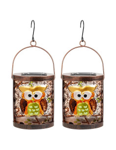 2 Linternas Solares Colgantes de Búho SUNNYSOLAR Impermeables