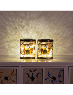 2 Linternas Solares Colgantes de Búho SUNNYSOLAR Impermeables 2