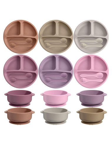 Conjunto de Alimentación Dandat 24 Piezas Silicona Bebés