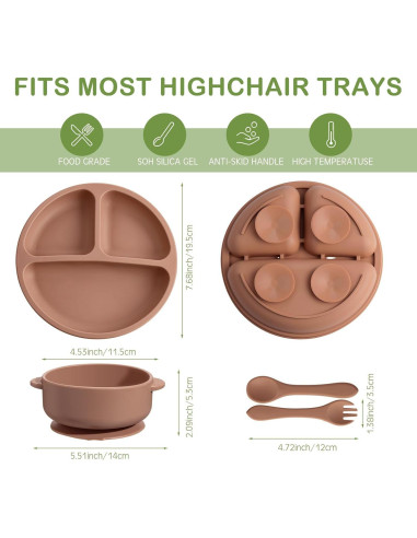 Conjunto de Alimentación Dandat 24 Piezas Silicona Bebés