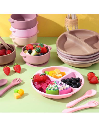 Conjunto de Alimentación Dandat 24 Piezas Silicona Bebés