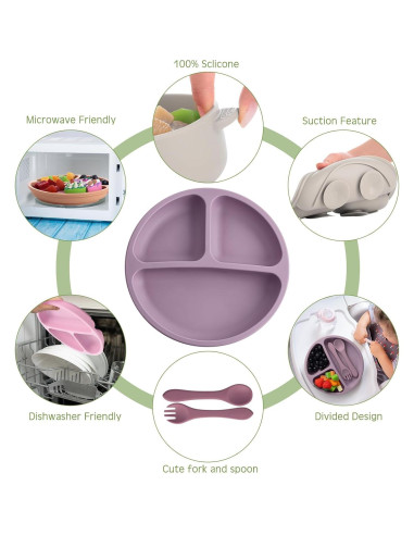 Conjunto de Alimentación Dandat 24 Piezas Silicona Bebés