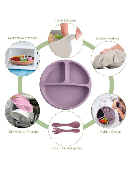 Conjunto de Alimentación Dandat 24 Piezas Silicona Bebés