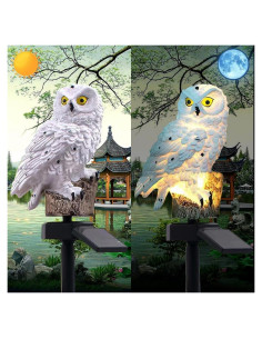 Luz de Búho Solar LED YZYOE para Jardín, Resina, 5x8x13 cm