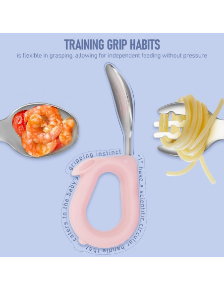 Juego de Utensilios para Niños KIFFRIDE - Cucharas y Tenedores de Acero Inoxidable para Bebés Juego de Utensilios para Niños KIFFRIDE - Cucharas y Tenedores de Acero Inoxidable para Bebés