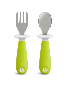 Juego de Tenedor y Cuchara para Niños Munchkin Raise Verde