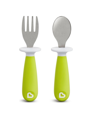 Juego de Tenedor y Cuchara para Niños Munchkin Raise Verde